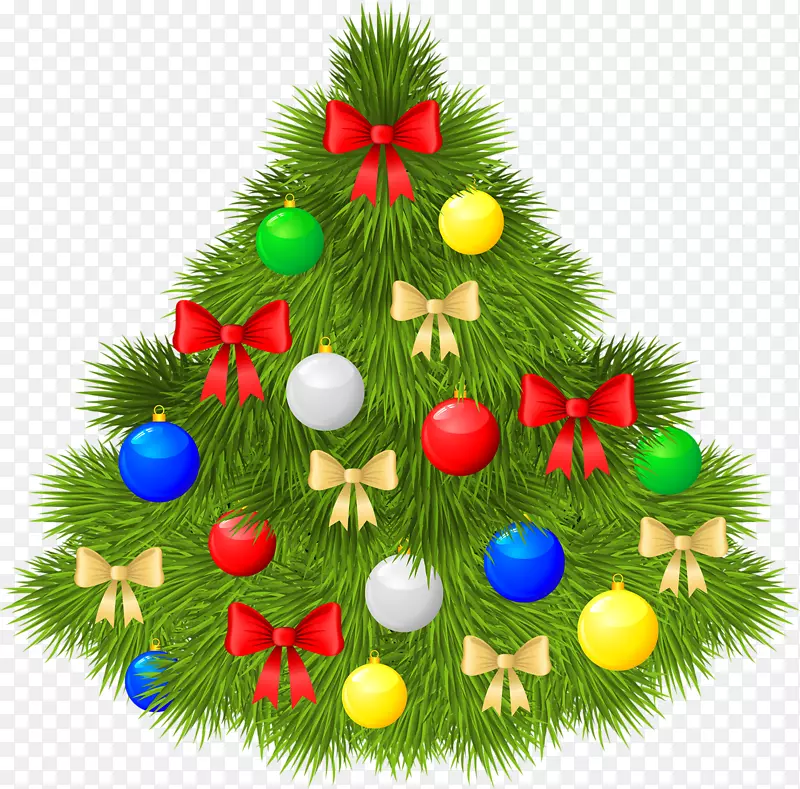 圣诞树彩色花环插图.彩色圣诞树