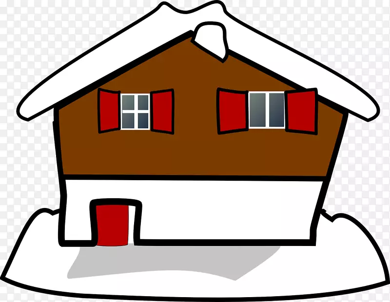 免费内容家居剪贴画-冬季建筑