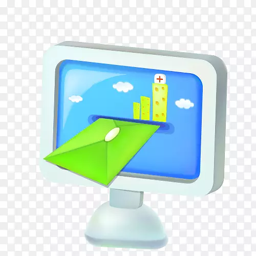 计算机图标用户界面插图-计算机和医院