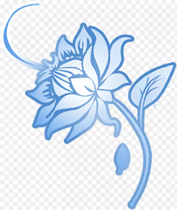 花卉设计-蓝花设计简单笔