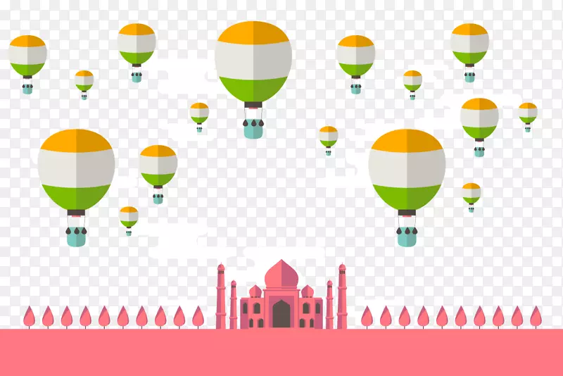 印度气球飞行.飞行热气球