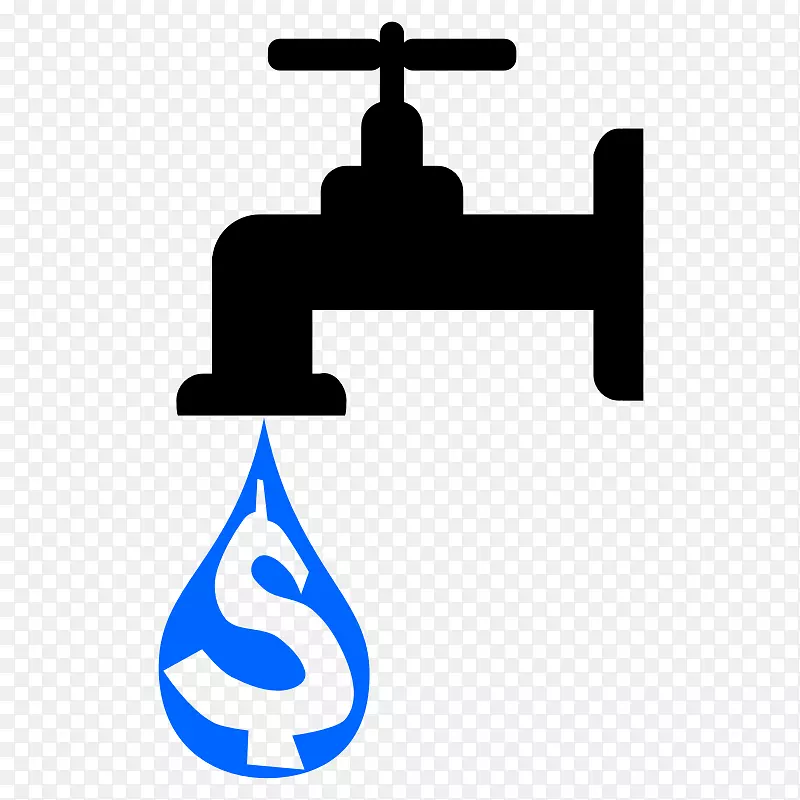 水效率成本水龙头剪贴画-美元标牌