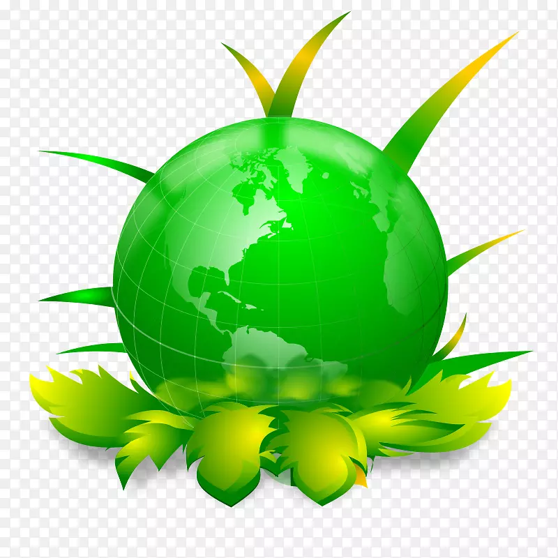 电脑图标环保剪贴画-去绿色地球图片