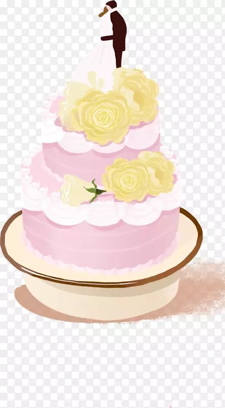 婚礼蛋糕，糖蛋糕，奶油，糖霜，蛋糕