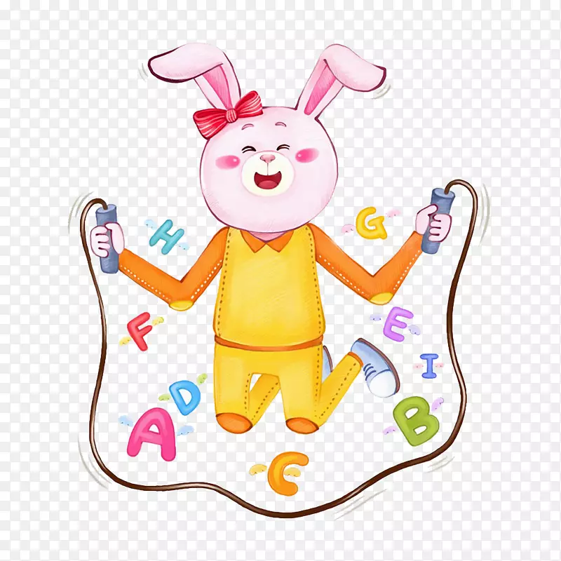 复活节兔子跳绳兔子跳图-兔子跳绳