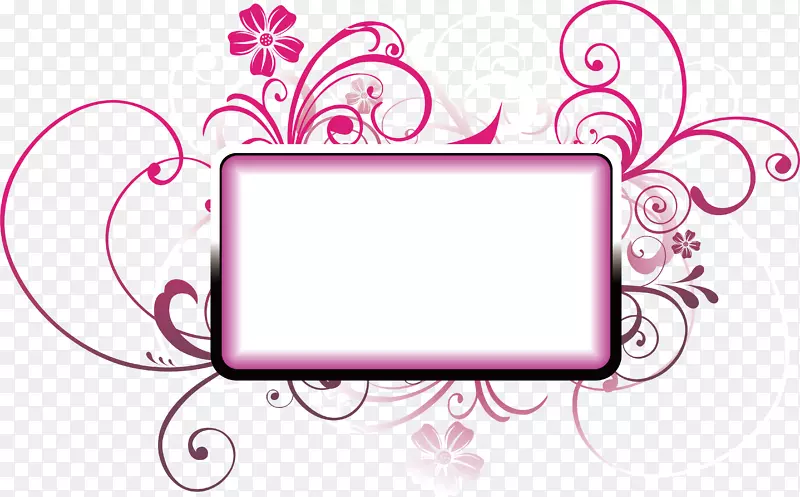 画框装饰艺术装饰插图粉红花卉装饰盒