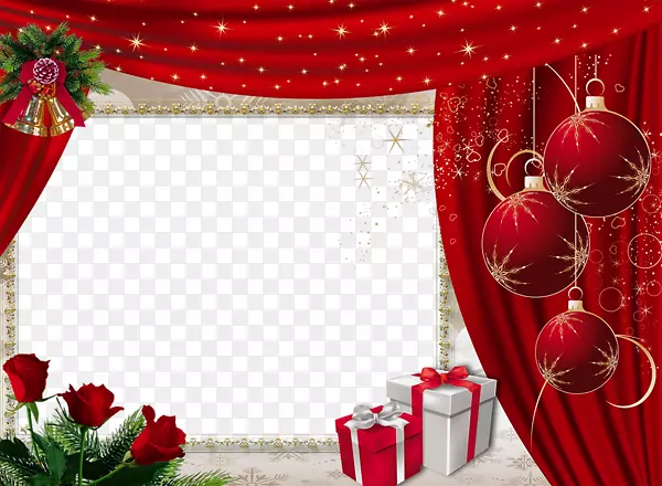 相框圣诞造型-红色圣诞装饰品盒