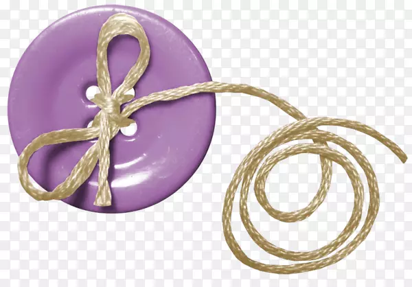 绳扣紫色纽扣及绳