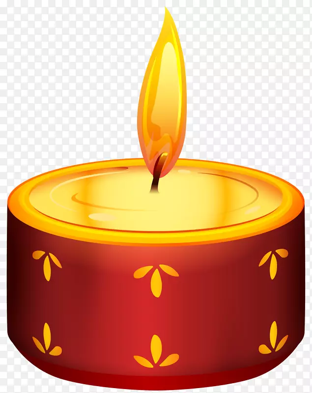 生日蛋糕蜡烛剪贴画-黄色蜡烛剪贴画