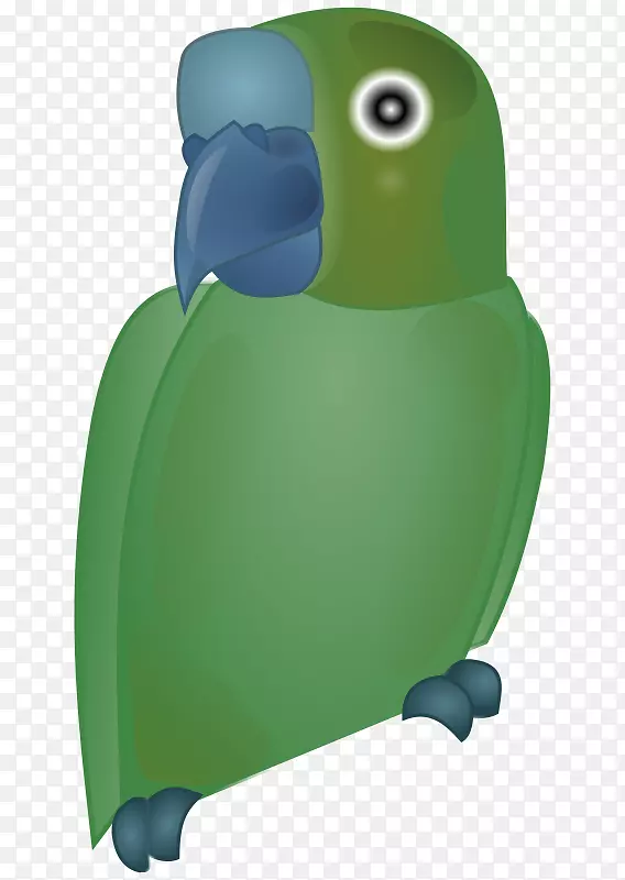 鹦鹉鸟夹艺术-绿色卡通鹦鹉