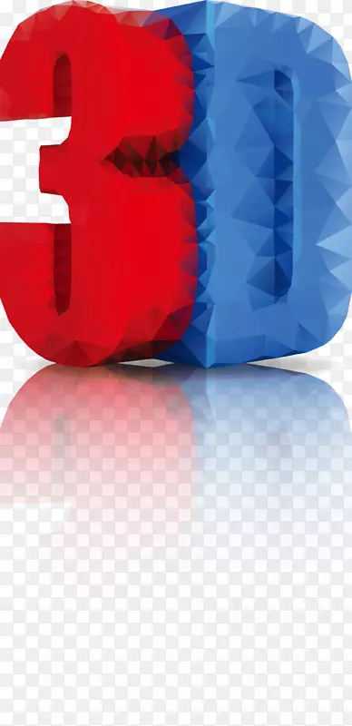3D计算机图形微软Word 3D电影-红色和蓝色3D字的效果