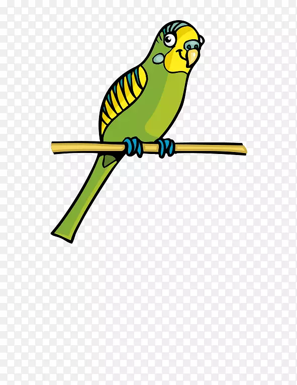 鹦鹉鸟动画剪辑艺术-可爱的卡通鹦鹉