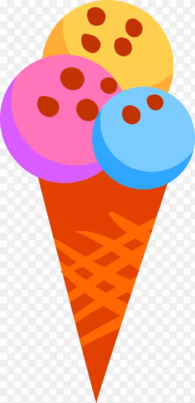 冰淇淋锥夹艺术-彩色卡通冰淇淋