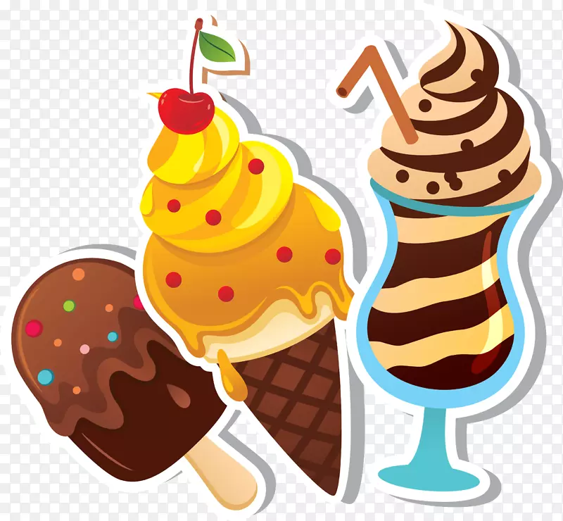 冰淇淋蛋糕汽水冷冻酸奶卡通冰淇淋