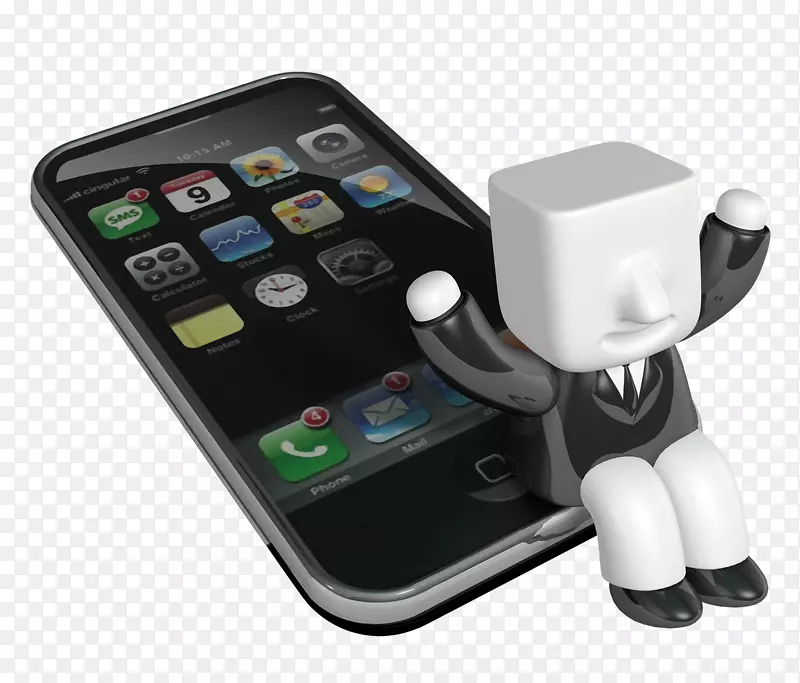 手机三维空间-三维图像三维图案描绘的恶棍，卡通恶棍，手机
