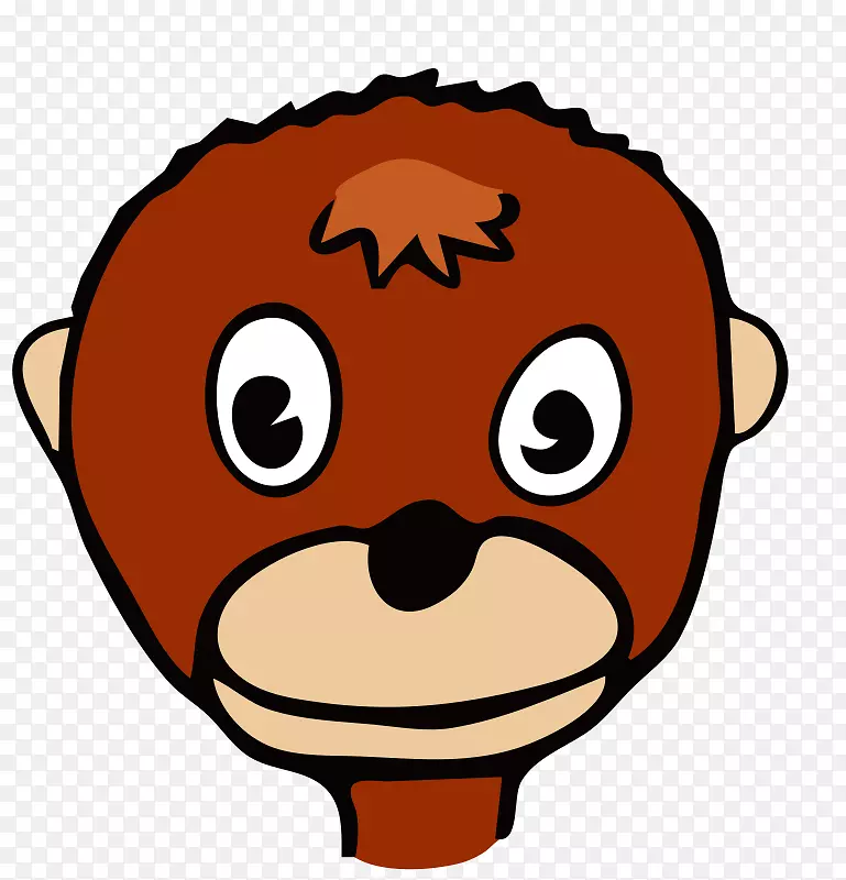 黑猩猩猿猴卡通剪辑艺术-悲伤的猴子脸