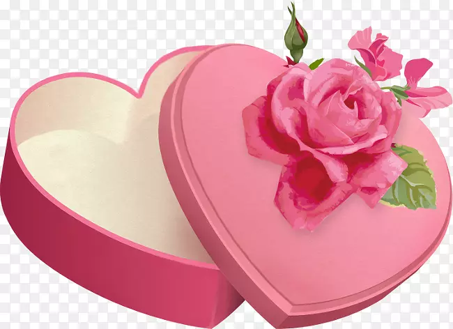 纸盒礼品花园玫瑰纸-粉红色戒指盒