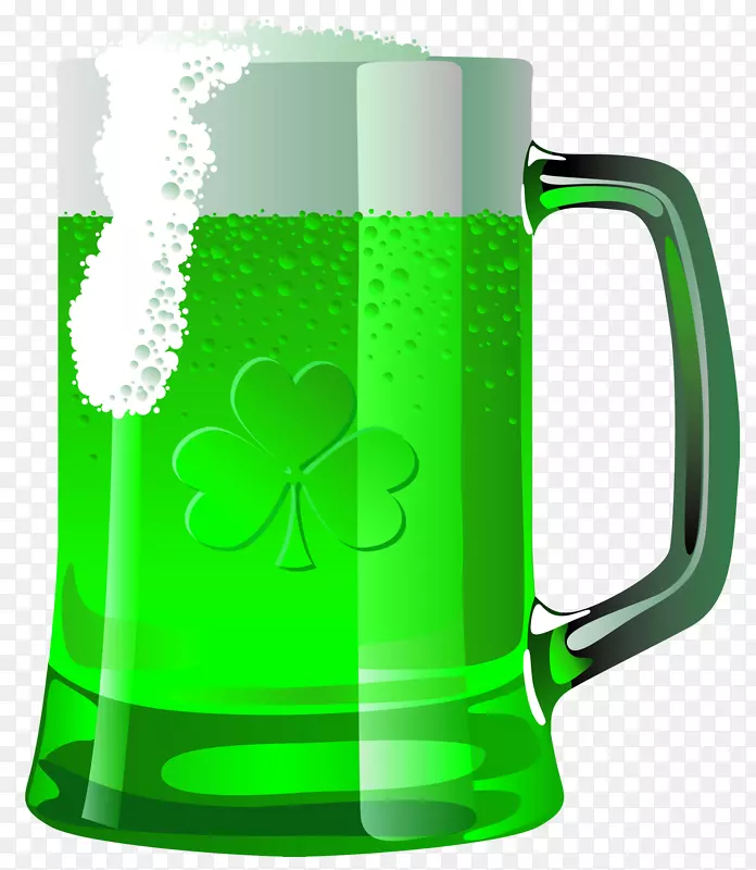 啤酒眼镜圣帕特里克日剪贴画-绿色啤酒剪贴画