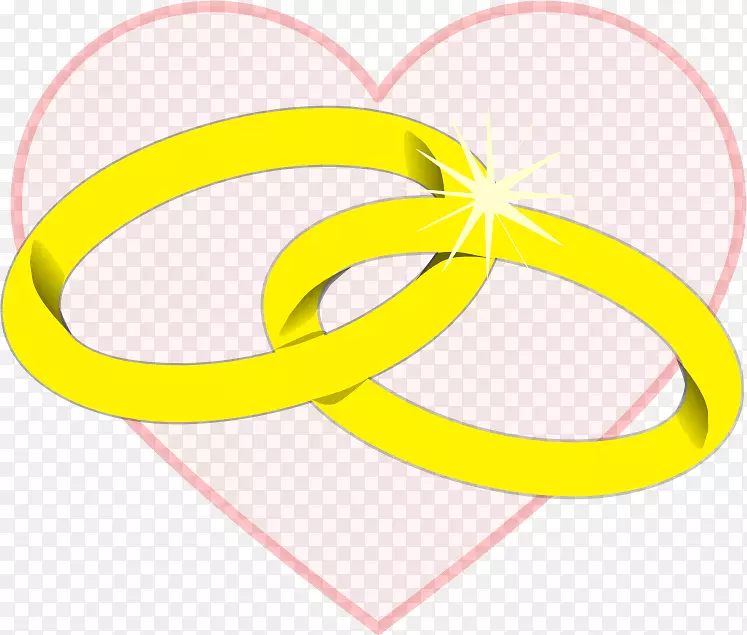 婚戒剪贴画-心与结婚戒指剪裁部分PNG