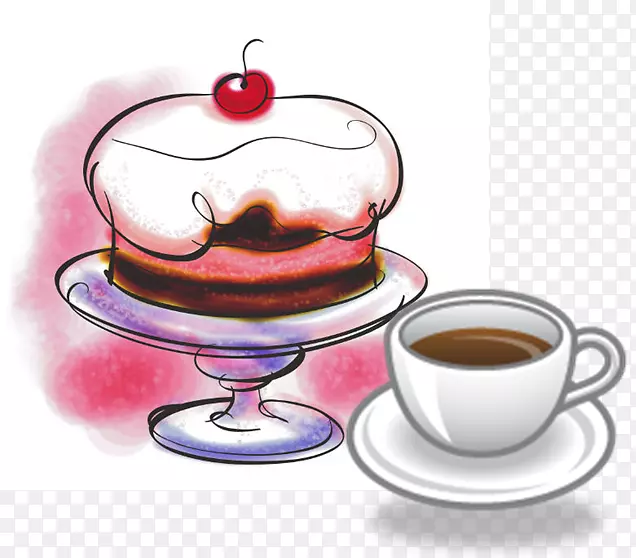 咖啡生日蛋糕巧克力蛋糕糖霜夹艺术剪贴画咖啡蛋糕