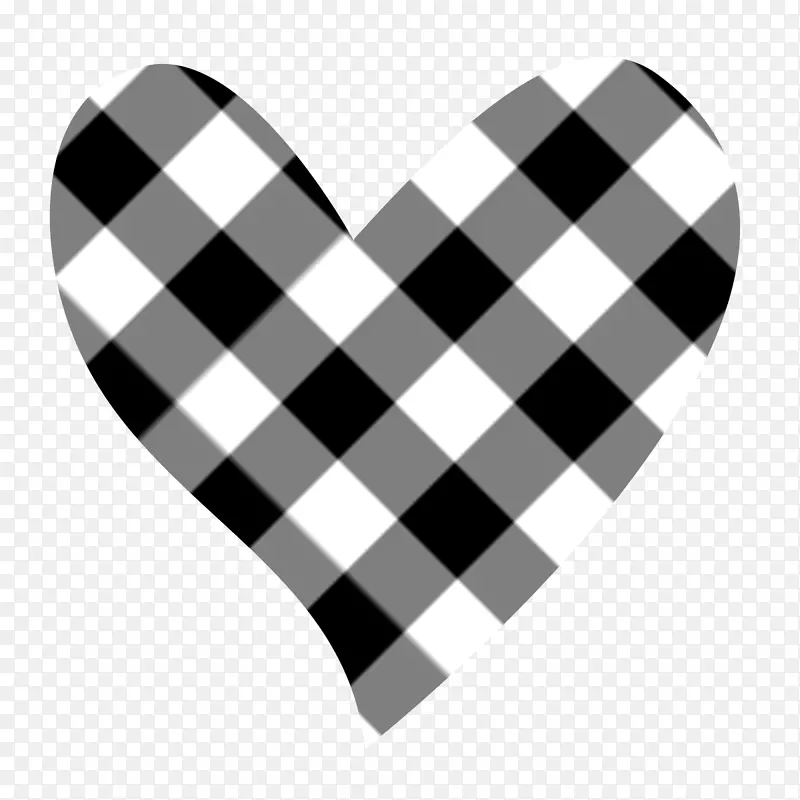 黑白心脏剪贴画-白色心脏剪贴画