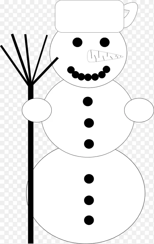 雪人电脑图标剪辑艺术-黑白圣诞图形