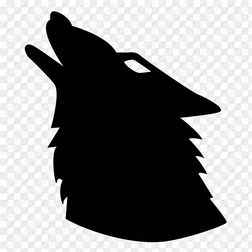 灰狼计算机图标块-动物，狼图标
