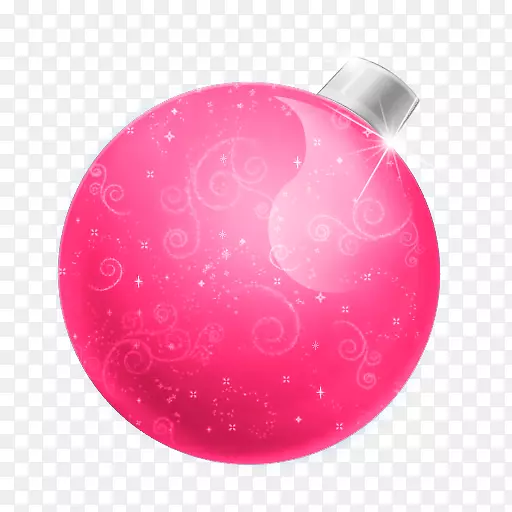 圣诞装饰品电脑图标免费剪贴画-粉红色圣诞球png
