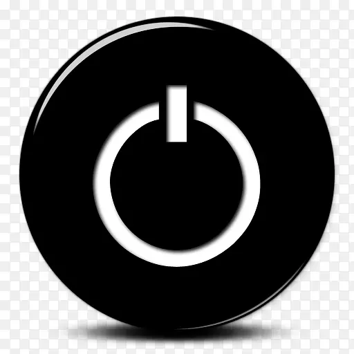 电脑图标符号按钮剪贴画黑色电源按钮图标