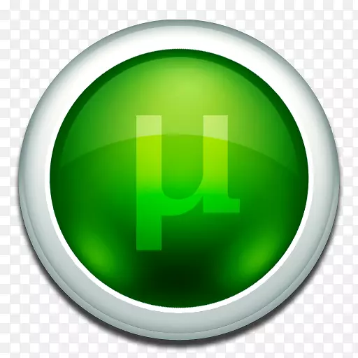 圆形字体-绿色的uTorrent图标
