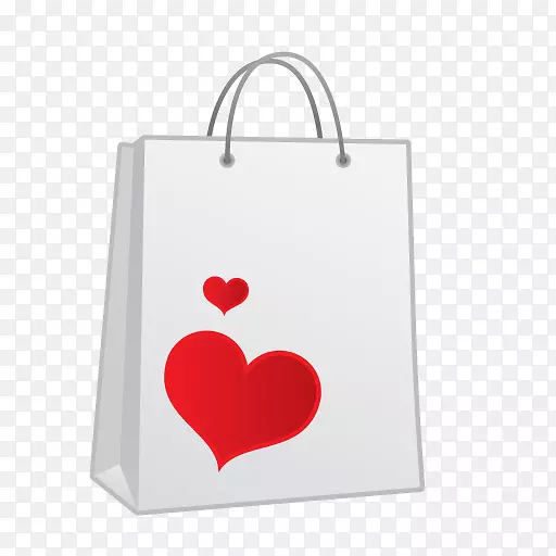 购物袋和手推车心电脑图标-心购物袋图标