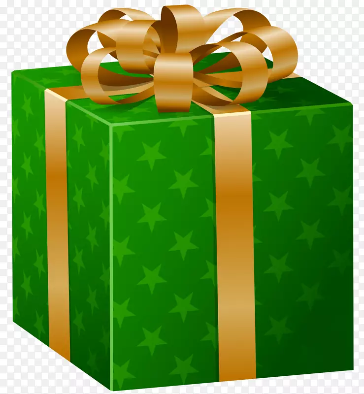 礼品包装装饰盒剪贴画绿色礼品剪贴画