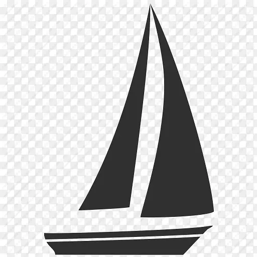 帆船电脑图标-船，帆图标黑色