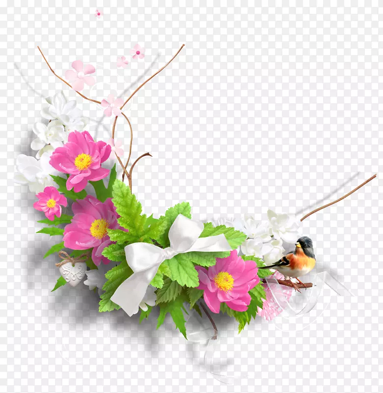 花卉设计剪贴画-春花形象PNG
