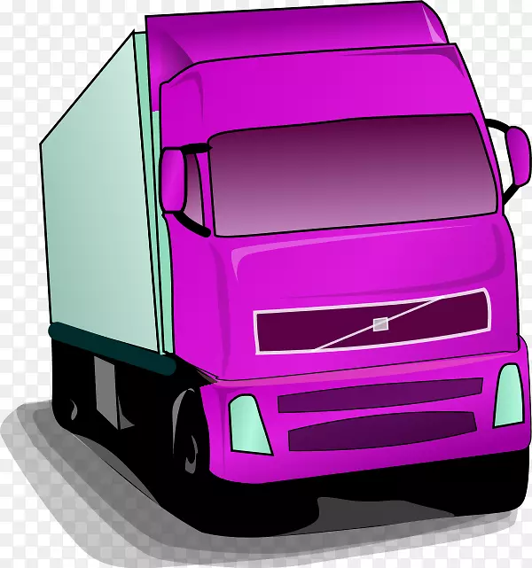 沃尔沃卡车小货车剪贴画紫色卡车剪贴件