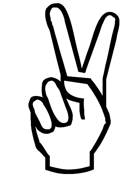 和平符号v手绘剪贴画-和平标志下载免费图片png