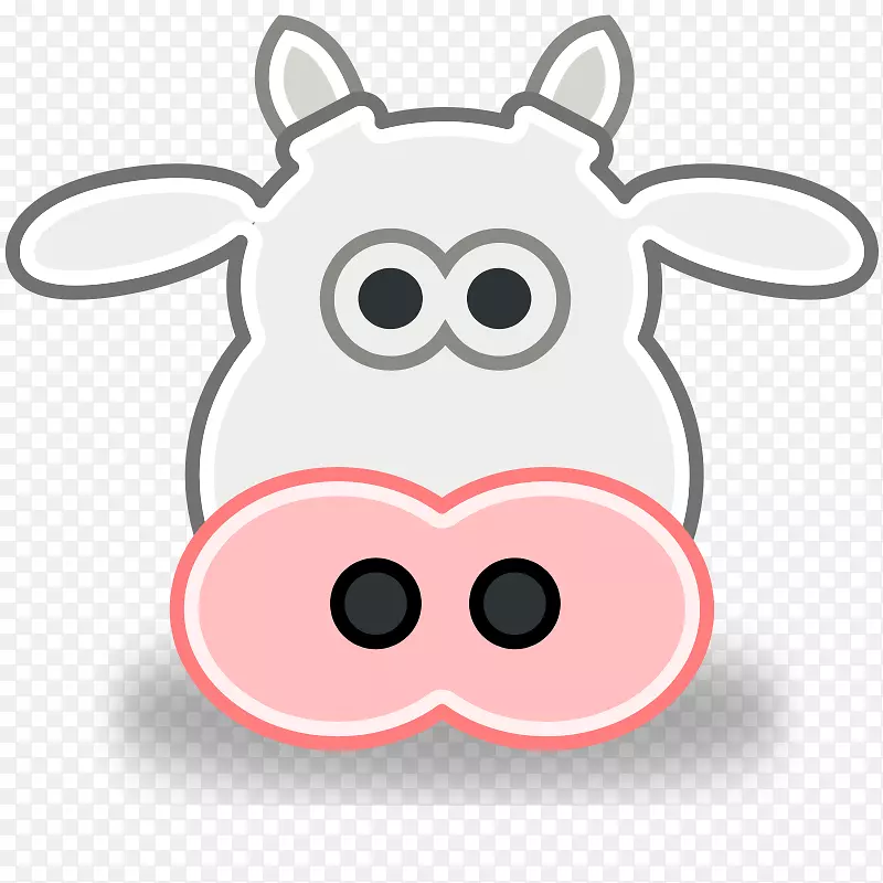肉牛乳牛动画剪贴画-牛头轮廓