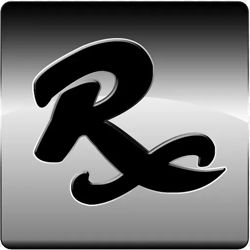 医药处方药剂师药物符号-银RX图标