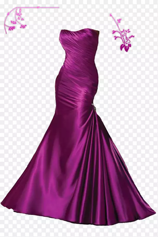 婚纱礼服舞会-紫色连衣裙PNG图片