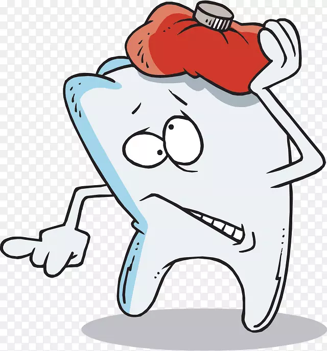 牙痛卡通疼痛蛀牙夹艺术-牙痛卡通