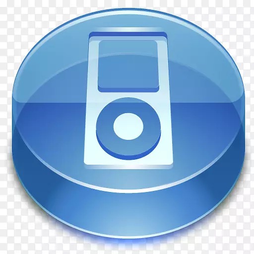 ipod洗牌电脑图标-蓝色苹果ipod图标