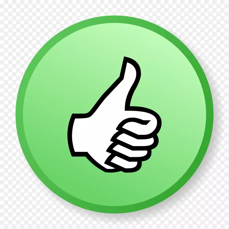 拇指信号电脑图标手势绿色拇指向上图标
