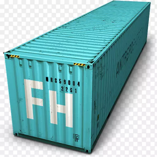 多式联运集装箱计算机图标货物蓝色集装箱图标