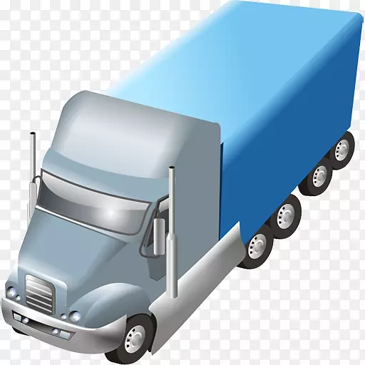 汽车电脑图标卡车蓝色卡车拖车png图标