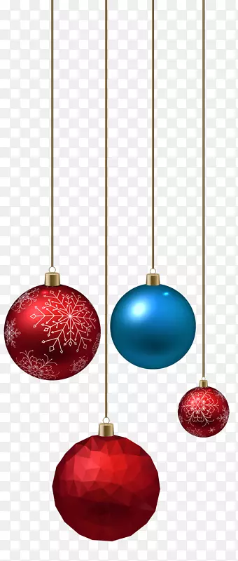 圣诞老人圣诞装饰品剪贴画-PNG圣诞球透明
