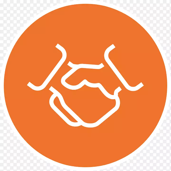 业务管理咨询组织计划-橙色握手图标