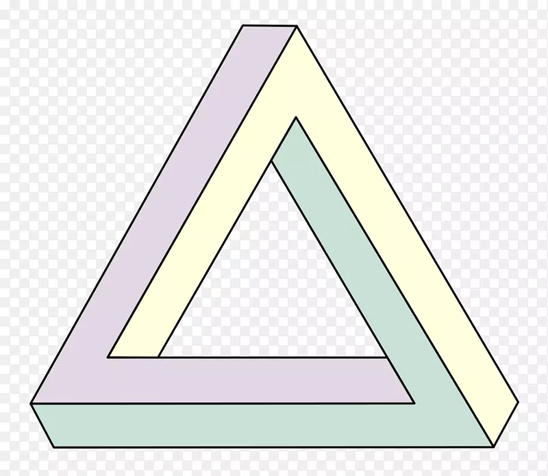彭罗斯三角瀑布几何不可能物体-三维三角PNG