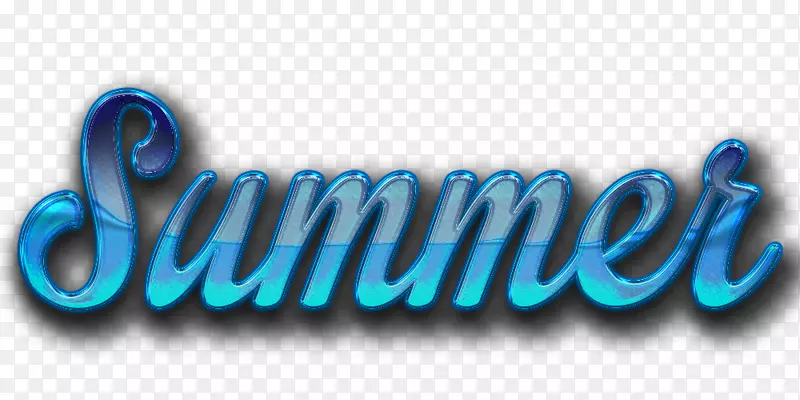 纯文本计算机图标字体-蓝色夏季文本png