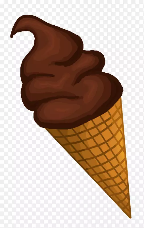 巧克力冰淇淋圆锥形冻奶油-冰淇淋锥PNG