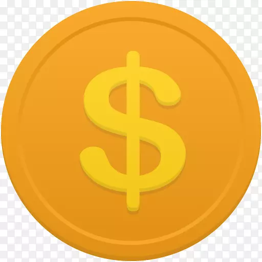 商标黄色橙色圆-硬币美元